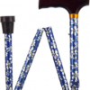 Opvouwbare wandelstok - gebloemd 74 - 84 cm